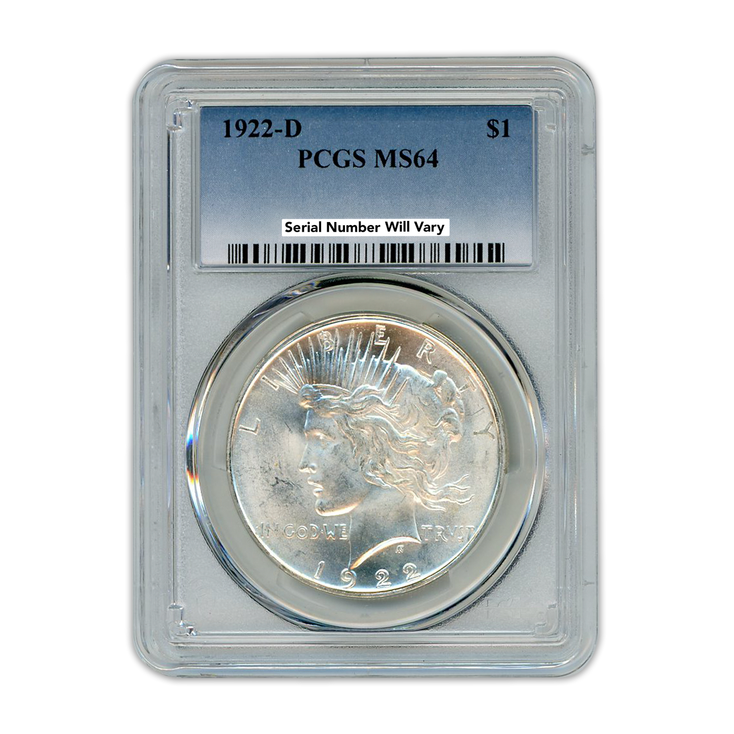 1922 Peace Silver Dollar Denver PCGS MS64