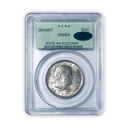 1922 Grant Silver Half Dollar - PCGS MS64 CAC Green Holder