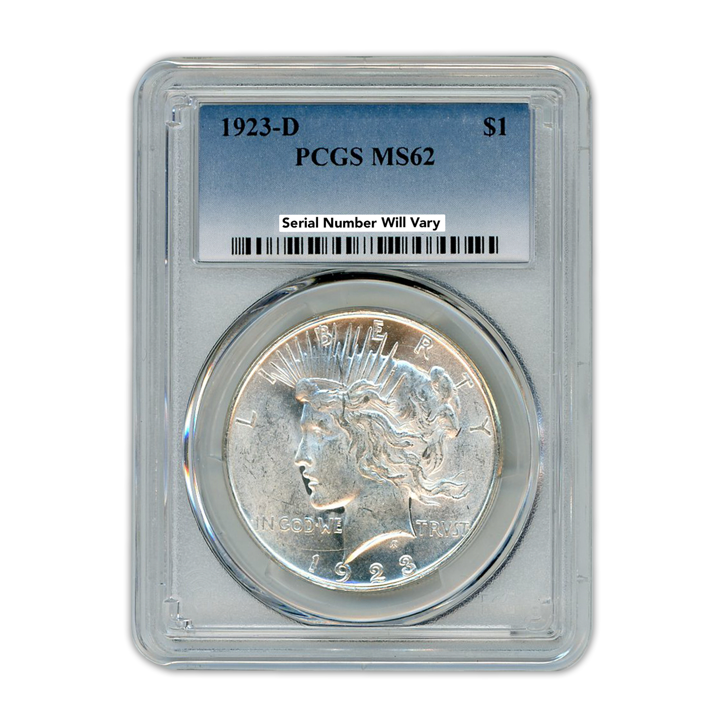 1923 Peace Silver Dollar Denver - PCGS MS62