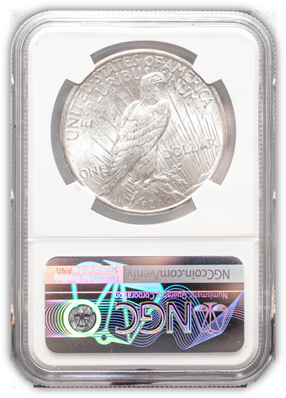 1924 Peace Silver Dollar Philadelphia - NGC MS65 Wayne Miller Signature Label