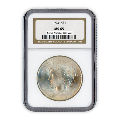 1924 S Peace Silver Dollar San Francisco - NGC MS65