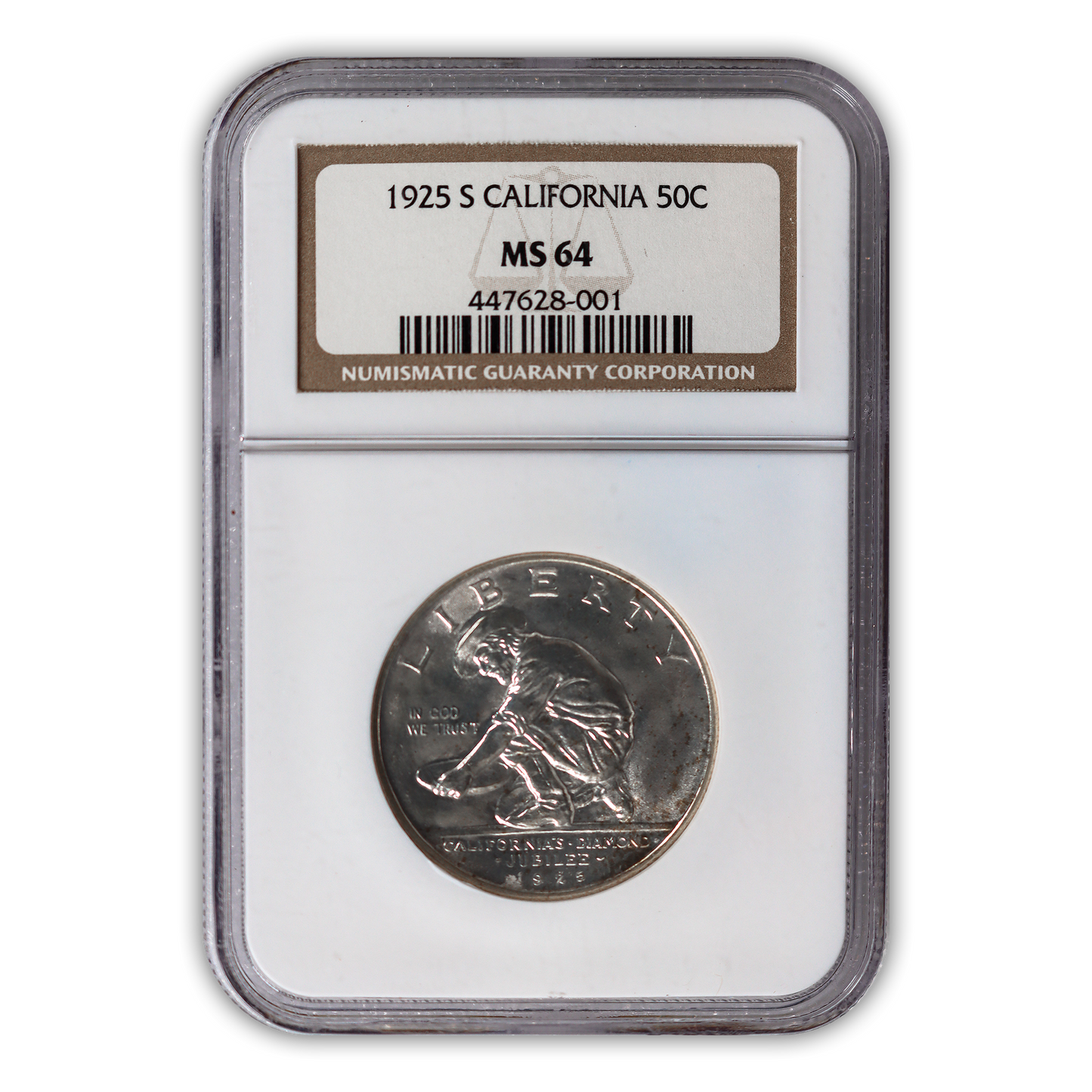 1925 California Diamond Jubilee Silver Half Dollar - NGC MS64