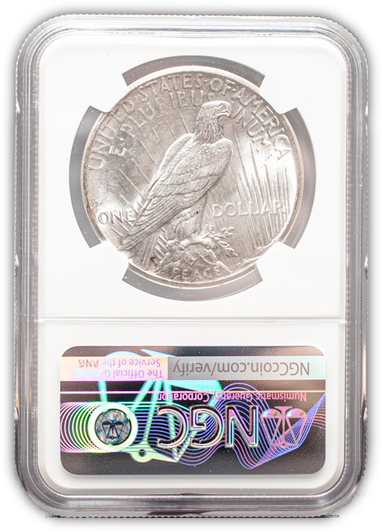 1925 Peace Silver Dollar Philadelphia - NGC MS64 Wayne Miller Signature Label