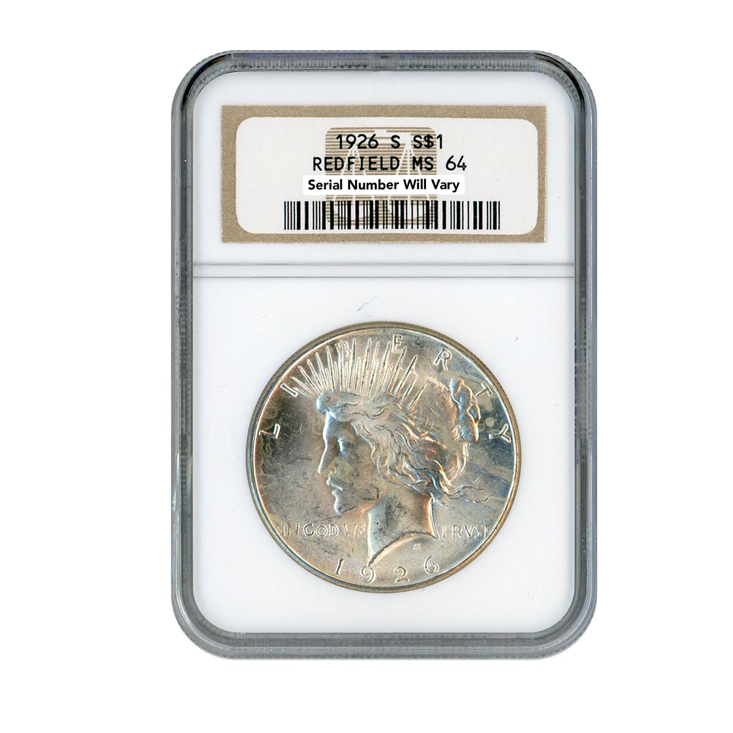 1926 S Peace Silver Dollar Redfield San Francisco - NGC MS64