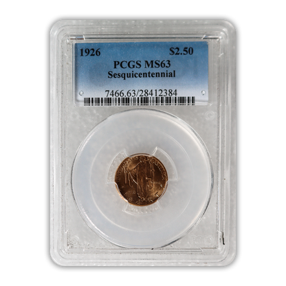 1926 Sesquicentennial $2.5 Gold Quarter Eagle - PCGS MS63