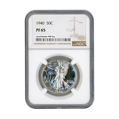1940 Walking Liberty Silver Half Dollar Philadelphia - NGC PF65