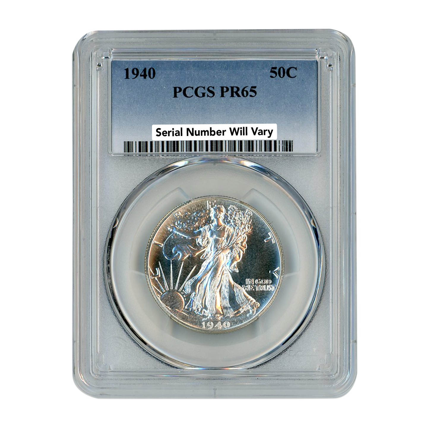 1940 Walking Liberty Silver Half Dollar Philadelphia - PCGS PR65