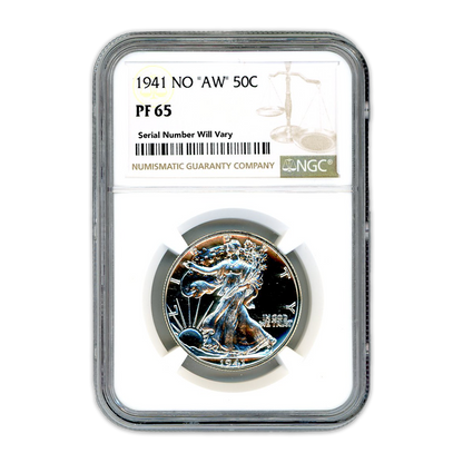 1941 Walking Liberty Silver Half Dollar - NO AW NGC PF65 PR 65