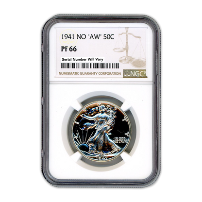 1941 Walking Liberty Silver Half Dollar - NO AW NGC PF66