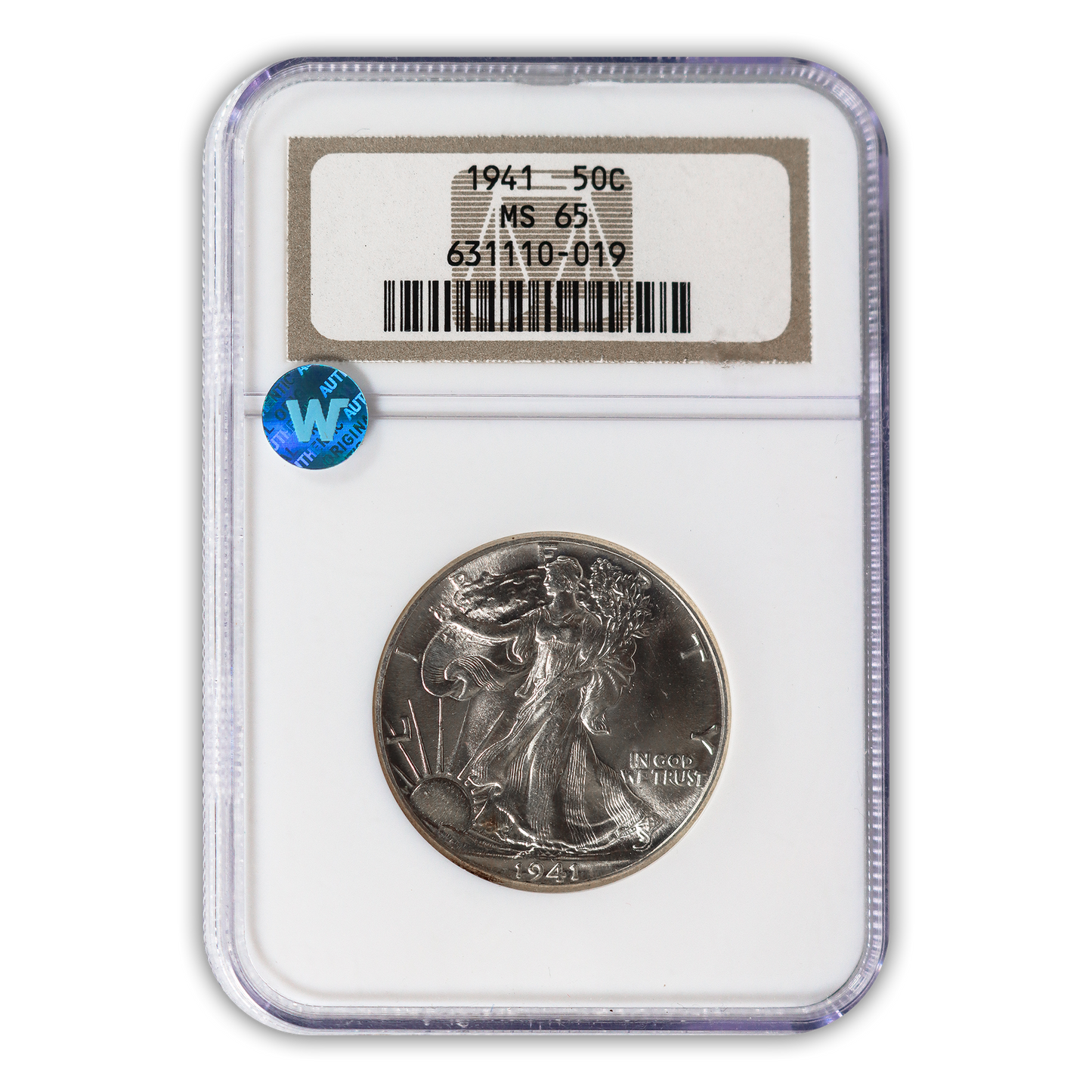 1941 Walking Liberty Silver Half Dollar Philadelphia - NGC MS65 Sight White