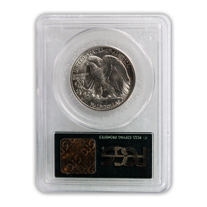 1945 Walking Liberty Silver Half Dollar Denver - PCGS MS65 Green Holder