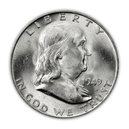 1949 Franklin 90% Silver Half Dollar Denver - Uncirculated