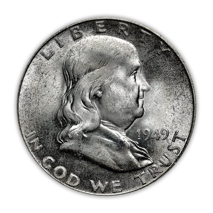1949 Franklin 90% Silver Half Dollar San Francisco - Uncirculated