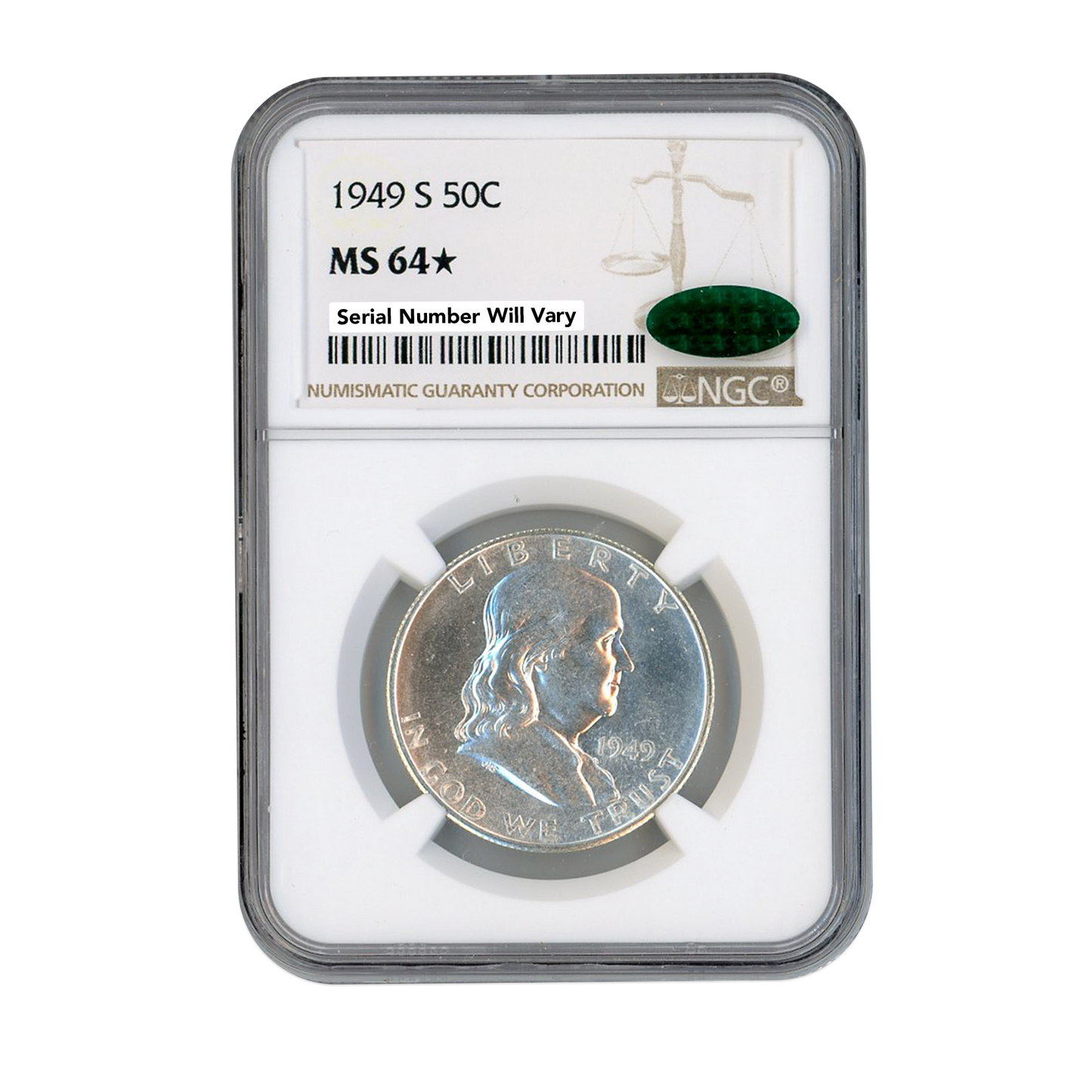1949 S Franklin Silver Half Dollar -  NGC MS64 Star CAC