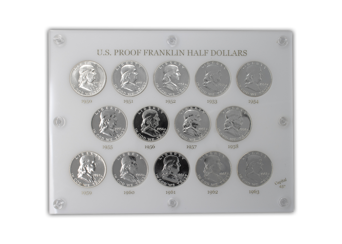 1950 - 1963 Franklin Half Dollar Proof Set