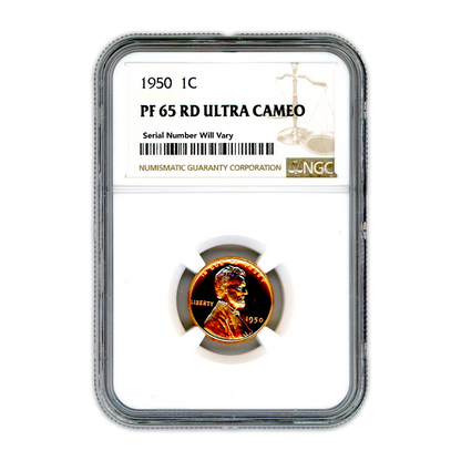 1950 Lincoln 1cent PF65 RD Ultra Cameo