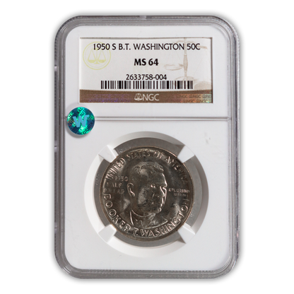 1950 Booker T Washington Silver Half Dollar San Francisco - NGC 64 Sight White
