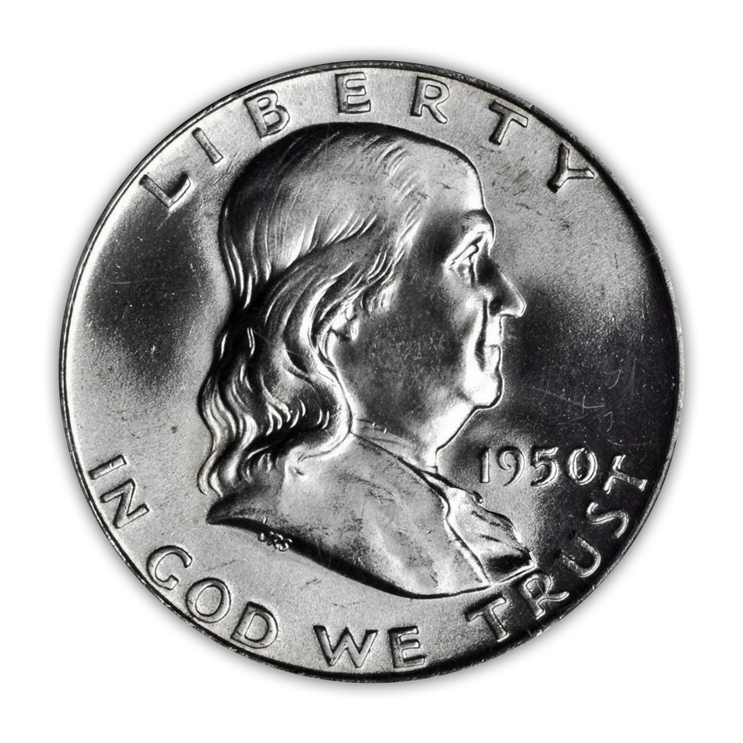 1950 Franklin 90% Silver Half Dollar Denver - Uncirculated