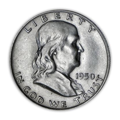 1950 Franklin 90% Silver Half Dollar Philadelphia - Uncirculated