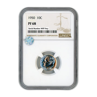 1950 Roosevelt Dime - NGC PF68 Sight White
