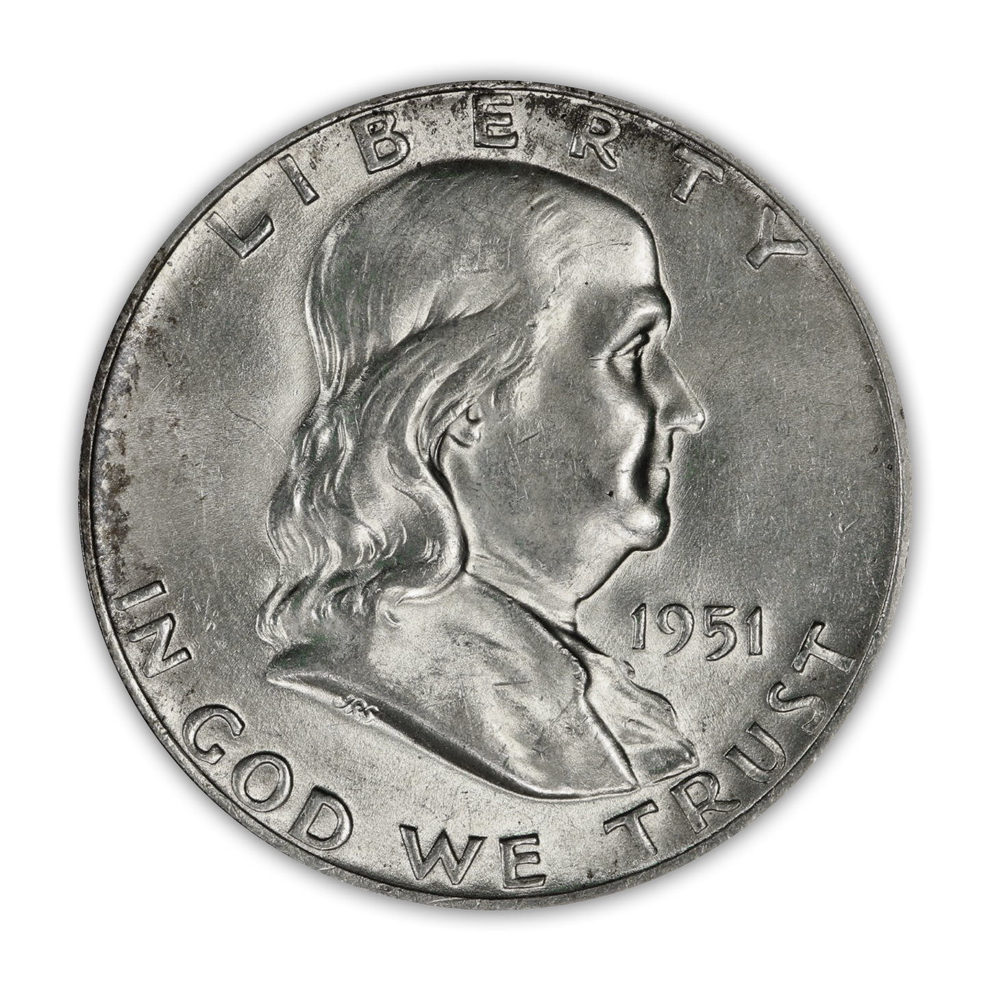 1951 Franklin 90% Silver Half Dollar Denver - Uncirculated