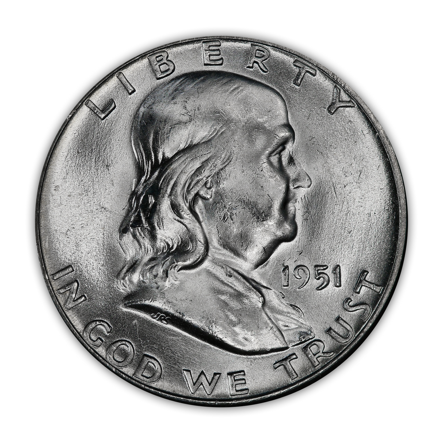 1951 Franklin 90% Silver Half Dollar Philadelphia - Uncirculated