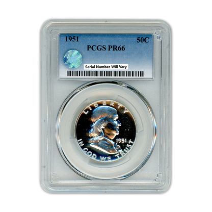 1951 Franklin Silver Half Dollar - PCGS PF66 Sight White