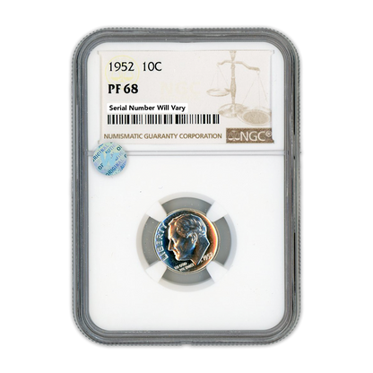 1952 Roosevelt Dime - NGC PF68 Sight White