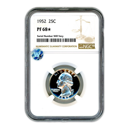 1952 Washington Silver Quarter - NGC PF68 Star Sight White