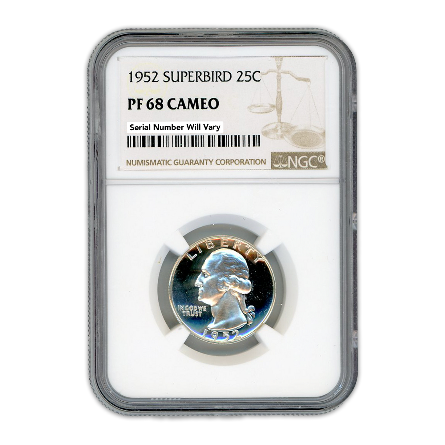 1952 Washington Silver Quarter - Superbird -  NGC PF68 Cameo