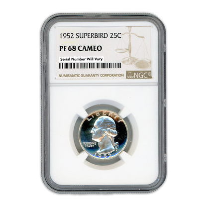 1952 Washington Silver Quarter - Superbird -  NGC PF68 Cameo
