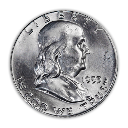 1953 Franklin 90% Silver Half Dollar Denver - Uncirculated