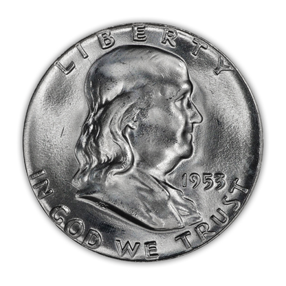 1953 Franklin 90% Silver Half Dollar Philadelphia - Uncirculated