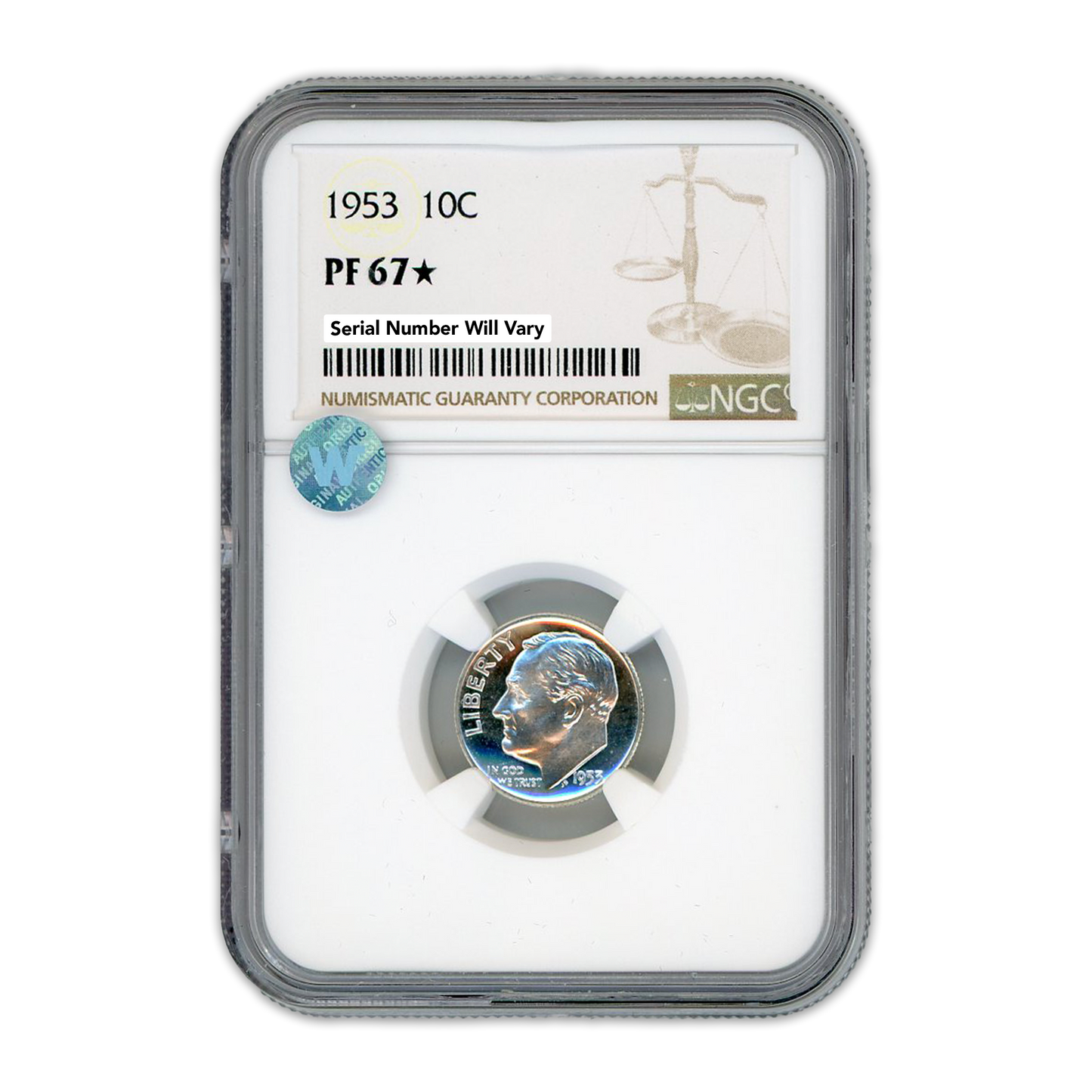 1953 Roosevelt Dime -  NGC PF67 Star Sight White