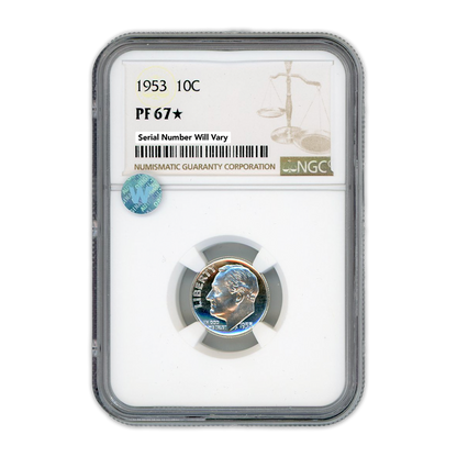 1953 Roosevelt Dime -  NGC PF67 Star Sight White