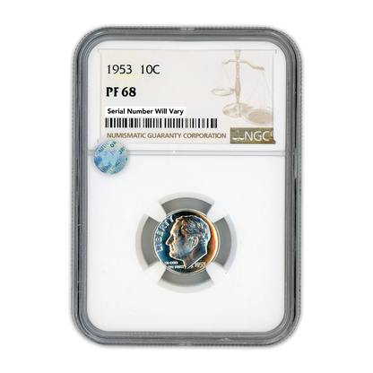 1953 Roosevelt Dime - NGC PF68 Sight White