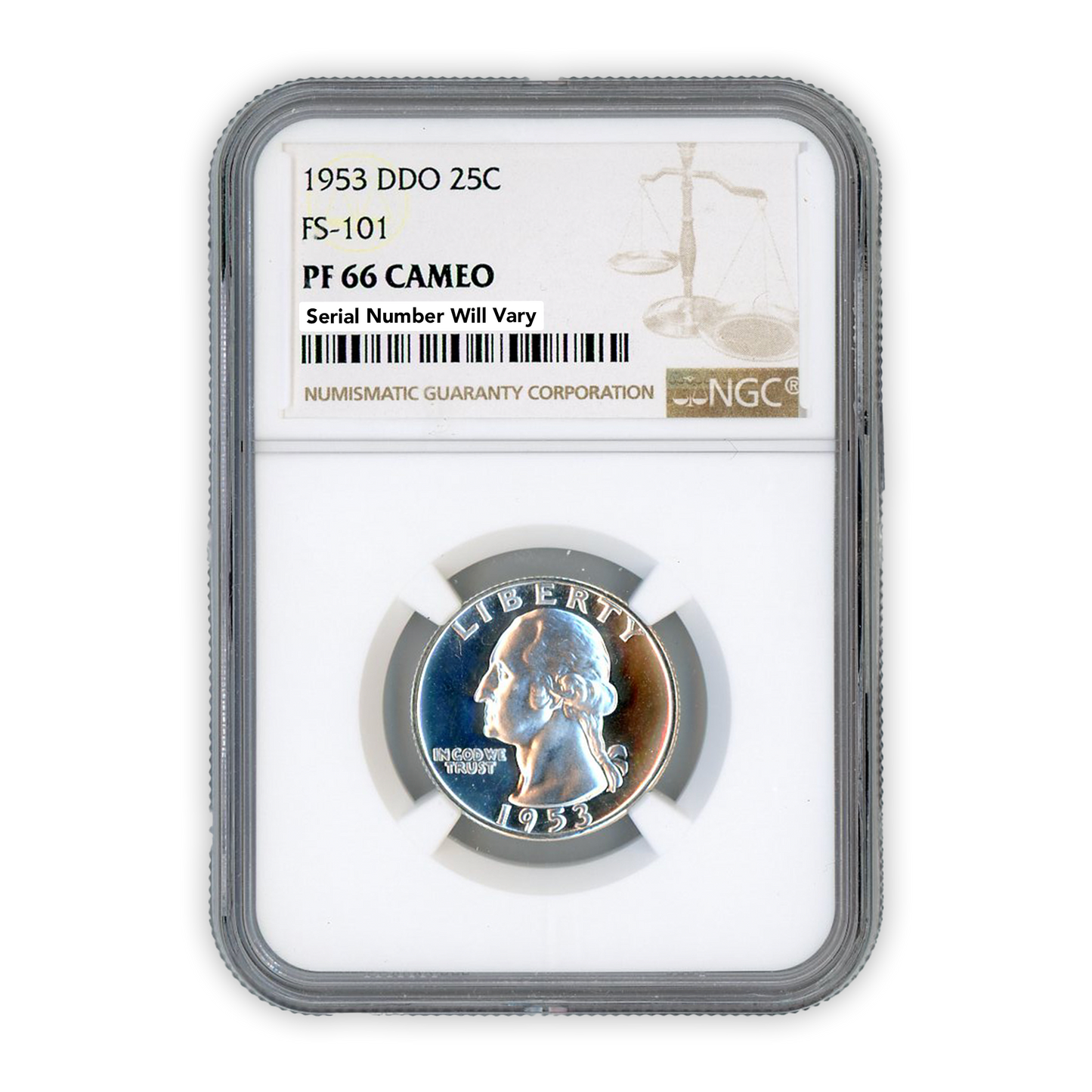 1953  Washington Silver Quarter Philadelphia Cameo  DDO - NGC PF66