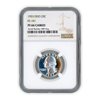 1953  Washington Silver Quarter Philadelphia Cameo  DDO - NGC PF66