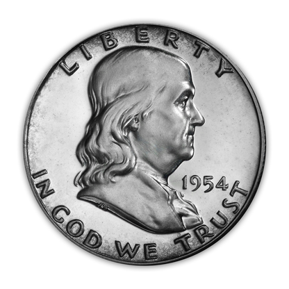 1954 Franklin 90% Silver Half Dollar Philadelphia - Proof