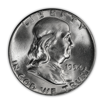 1954 Franklin 90% Silver Half Dollar Philadelphia - Uncirculated