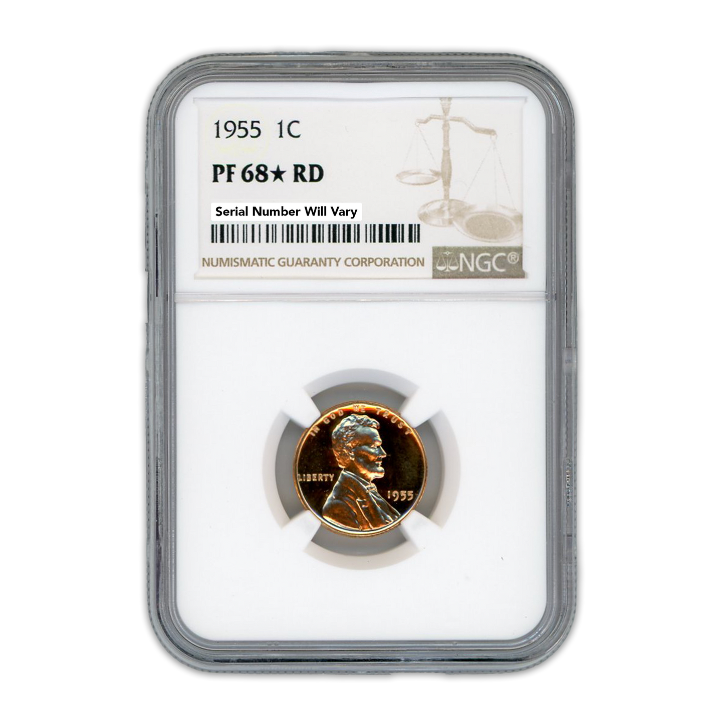 1955 Lincoln Wheat Penny  NGC PF68 ★ RD