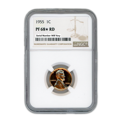 1955 Lincoln Wheat Penny  NGC PF68 ★ RD
