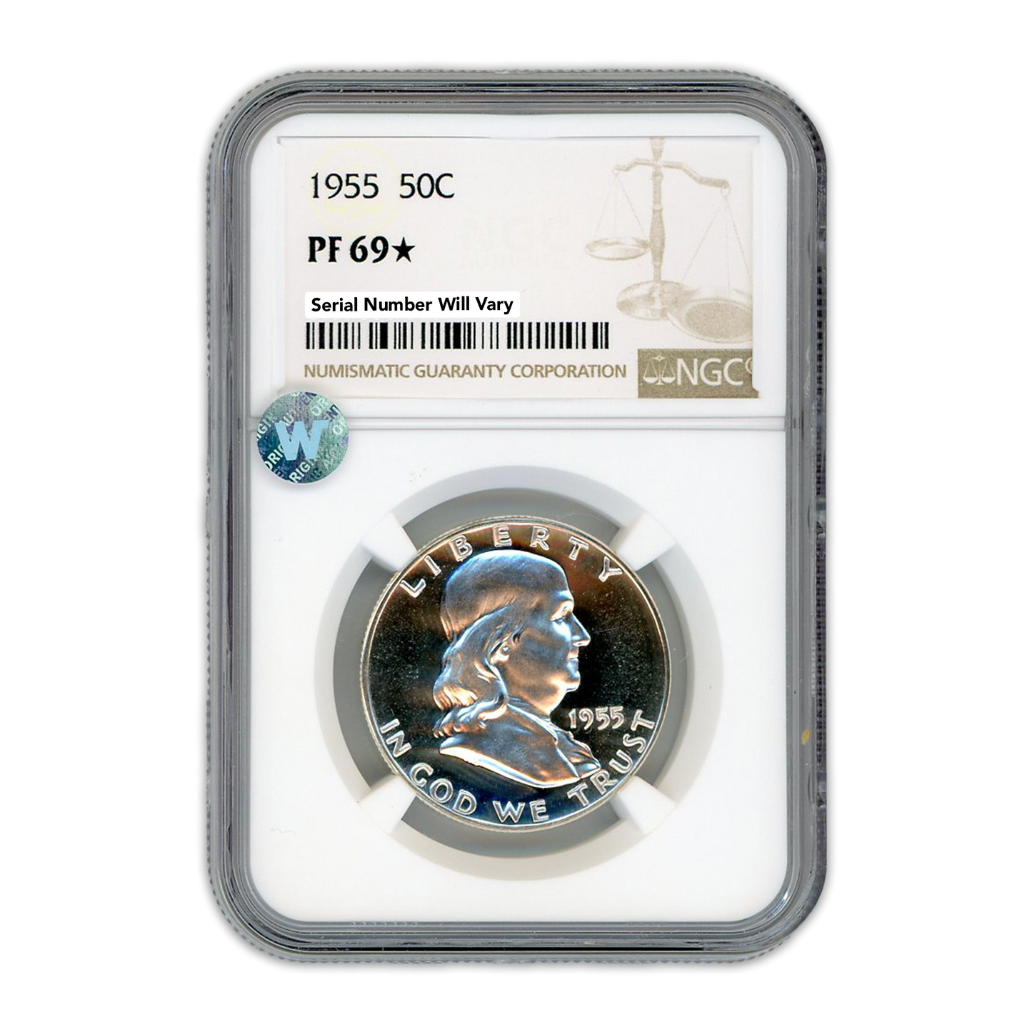 1955 Franklin Silver Half Dollar - NGC PF69 Star Sight White