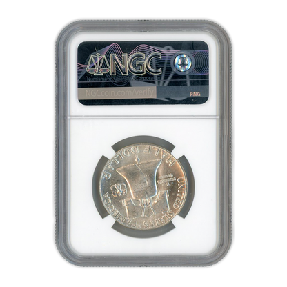 1955 Franklin 90% Silver Half Dollar Philadelphia - Bugs Bunny NGC MS65 FBL