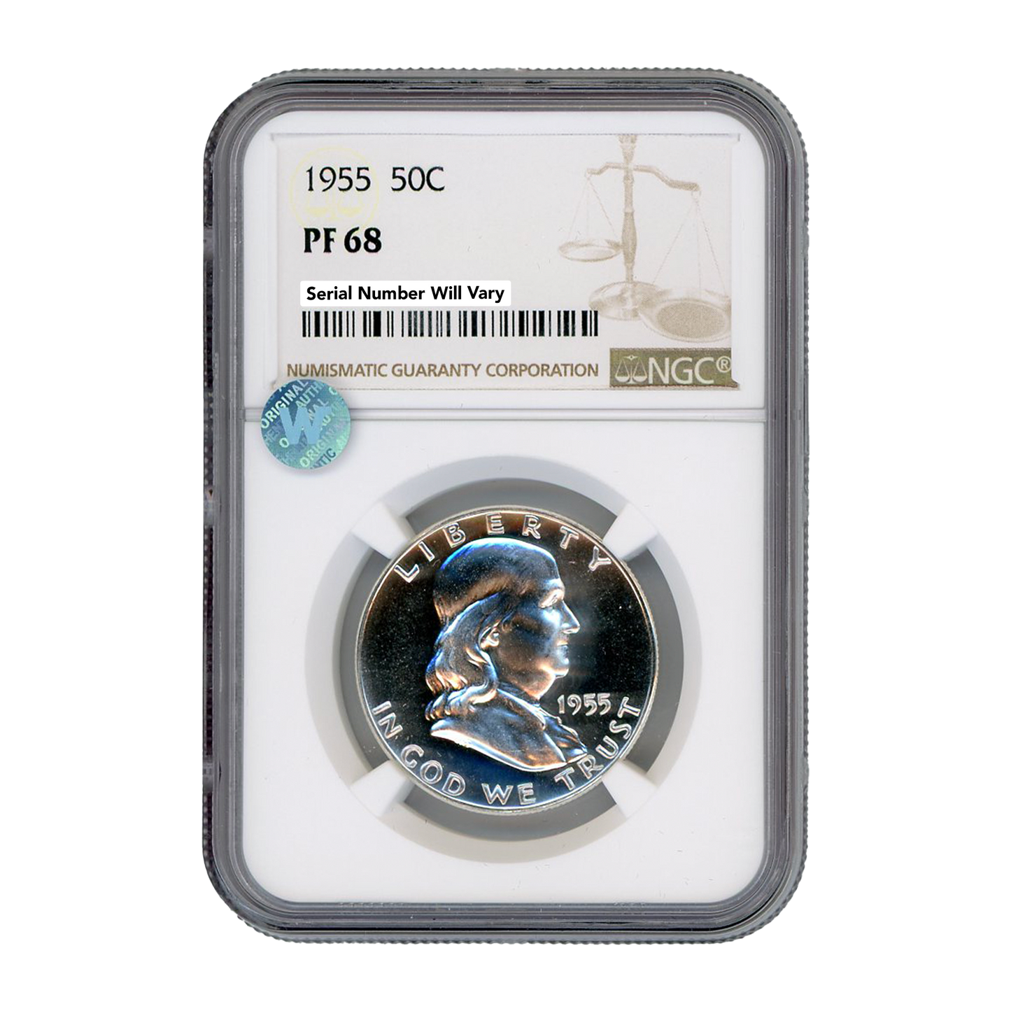 1955  Franklin Silver Half Dollar 50C -  NGC PF68 Sight White