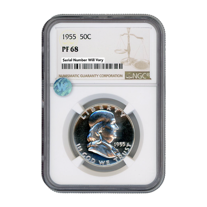 1955  Franklin Silver Half Dollar 50C -  NGC PF68 Sight White