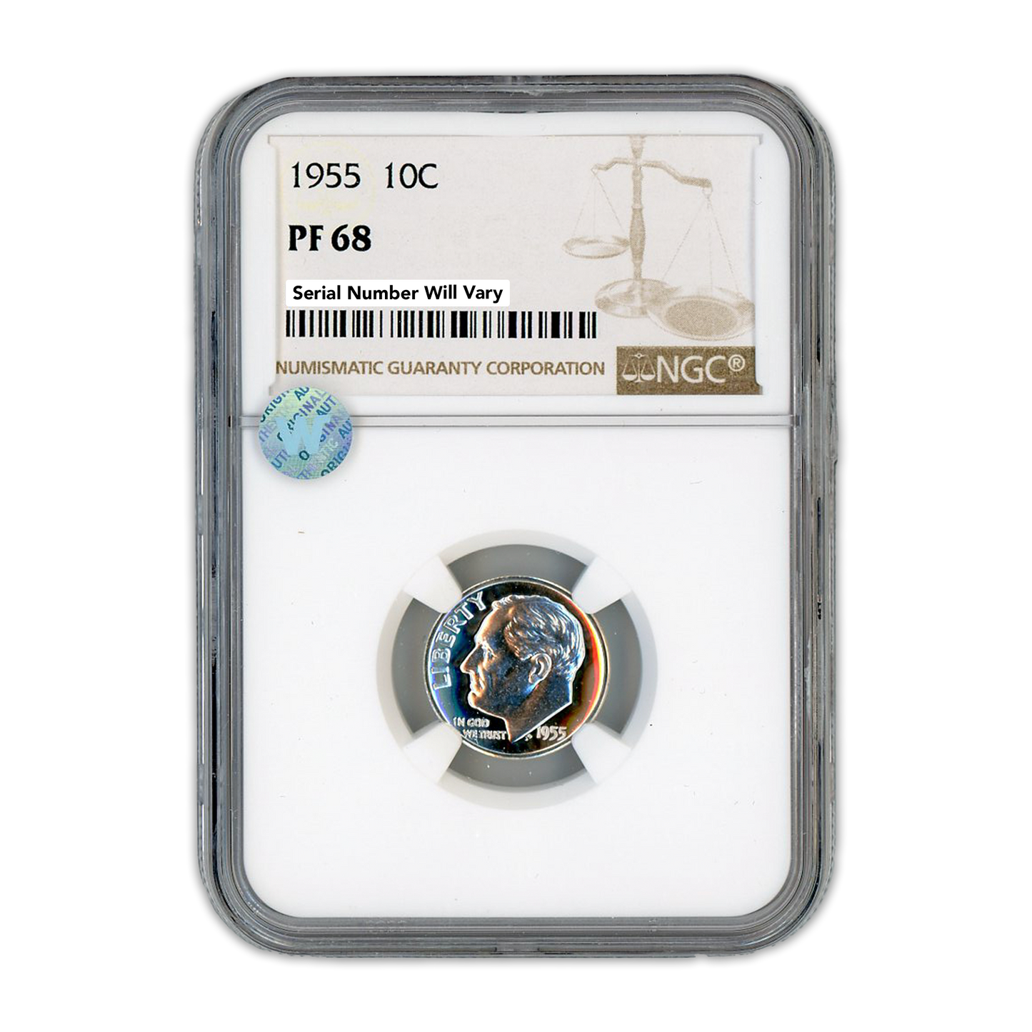 1955 Roosevelt Dime - NGC PF68 Sight White