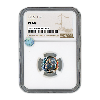 1955 Roosevelt Dime - NGC PF68 Sight White