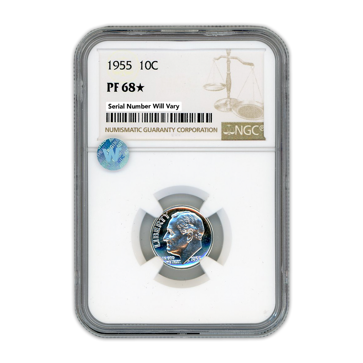1955 Roosevelt Dime -  NGC PF68 Star Sight White