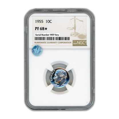 1955 Roosevelt Dime -  NGC PF68 Star Sight White